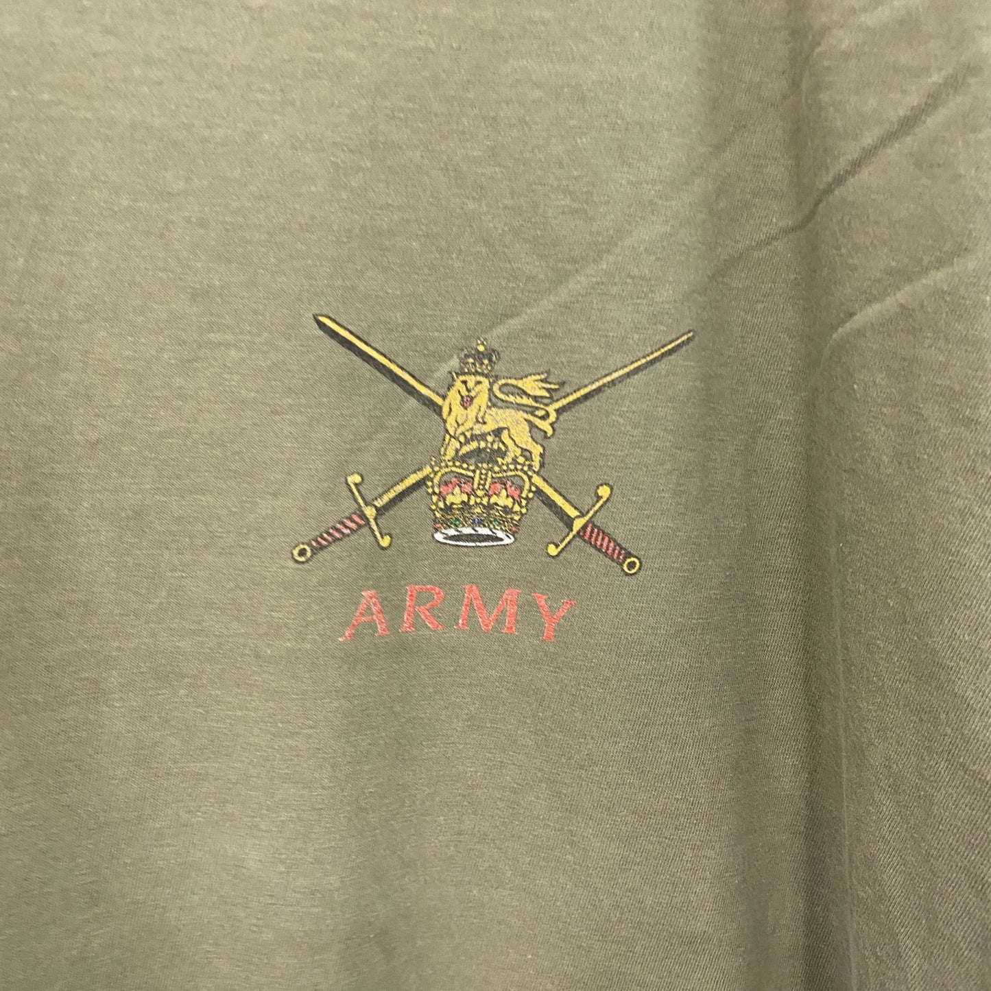 ～00s　JERZEES　ジャージーズ　ARMY　半袖プリントTシャツ　ヴィンテージ　カーキ　Lサイズ