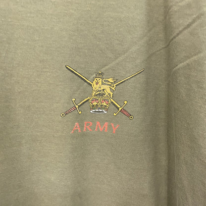 ～00s　JERZEES　ジャージーズ　ARMY　半袖プリントTシャツ　ヴィンテージ　カーキ　Lサイズ