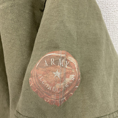 ～00s　JERZEES　ジャージーズ　ARMY　半袖プリントTシャツ　ヴィンテージ　カーキ　Lサイズ