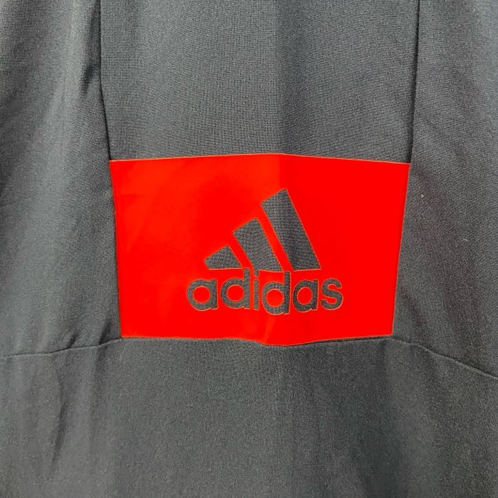 古着 used　adidas　アディダス　NHL　長袖プリントナイロンジャケット　BLUE JACKETS　ネイビー　2XLサイズ
