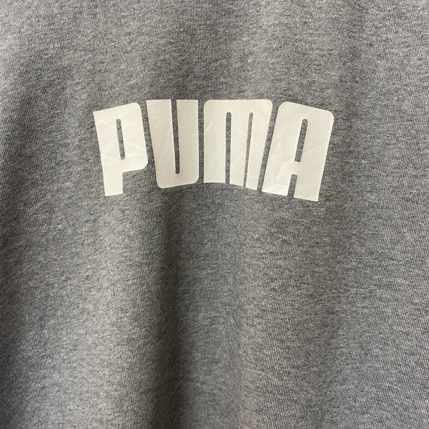 古着 used　PUMA プーマ　長袖フロントデザインスウェット　トレーナー　クルーネック　グレー　カジュアル　Mサイズ