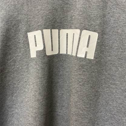 古着 used　PUMA プーマ　長袖フロントデザインスウェット　トレーナー　クルーネック　グレー　カジュアル　Mサイズ