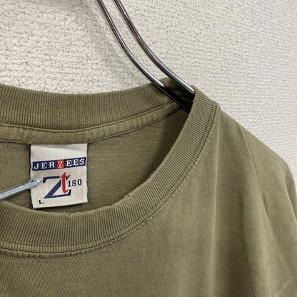 ～00s　JERZEES　ジャージーズ　ARMY　半袖プリントTシャツ　ヴィンテージ　カーキ　Lサイズ