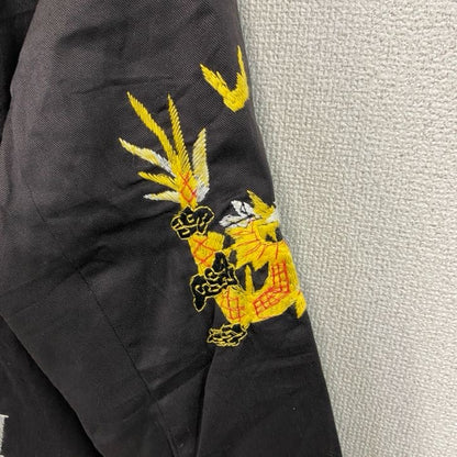 ベトジャン　ベトナムジャケット　スーベニアジャケット　ブルゾン　レプリカ　リメイク　刺繍　黒　ブラック　Lサイズ