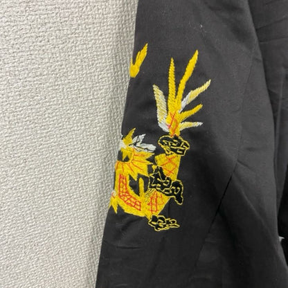 ベトジャン　ベトナムジャケット　スーベニアジャケット　ブルゾン　レプリカ　リメイク　刺繍　黒　ブラック　Lサイズ