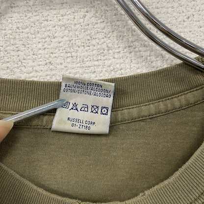 ～00s　JERZEES　ジャージーズ　ARMY　半袖プリントTシャツ　ヴィンテージ　カーキ　Lサイズ