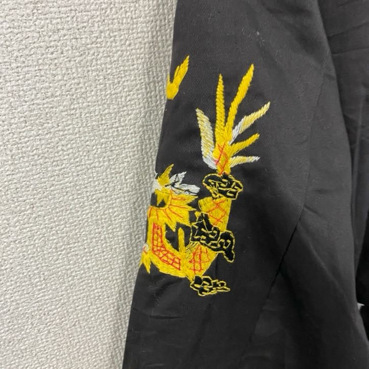 ベトジャン　ベトナムジャケット　スーベニアジャケット　ブルゾン　レプリカ　リメイク　刺繍　黒　ブラック　Lサイズ