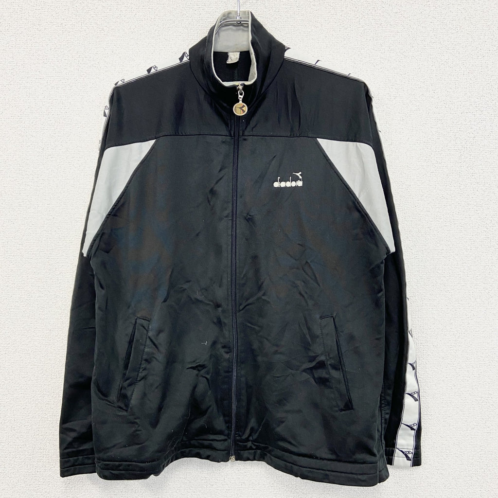 ～90s　Diadora　ディアドラ　トラックジャケット/ジャージ　ヴィンテージ　黒　ブラック