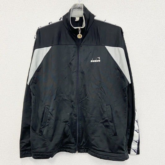 ～90s　Diadora　ディアドラ　トラックジャケット/ジャージ　ヴィンテージ　黒　ブラック