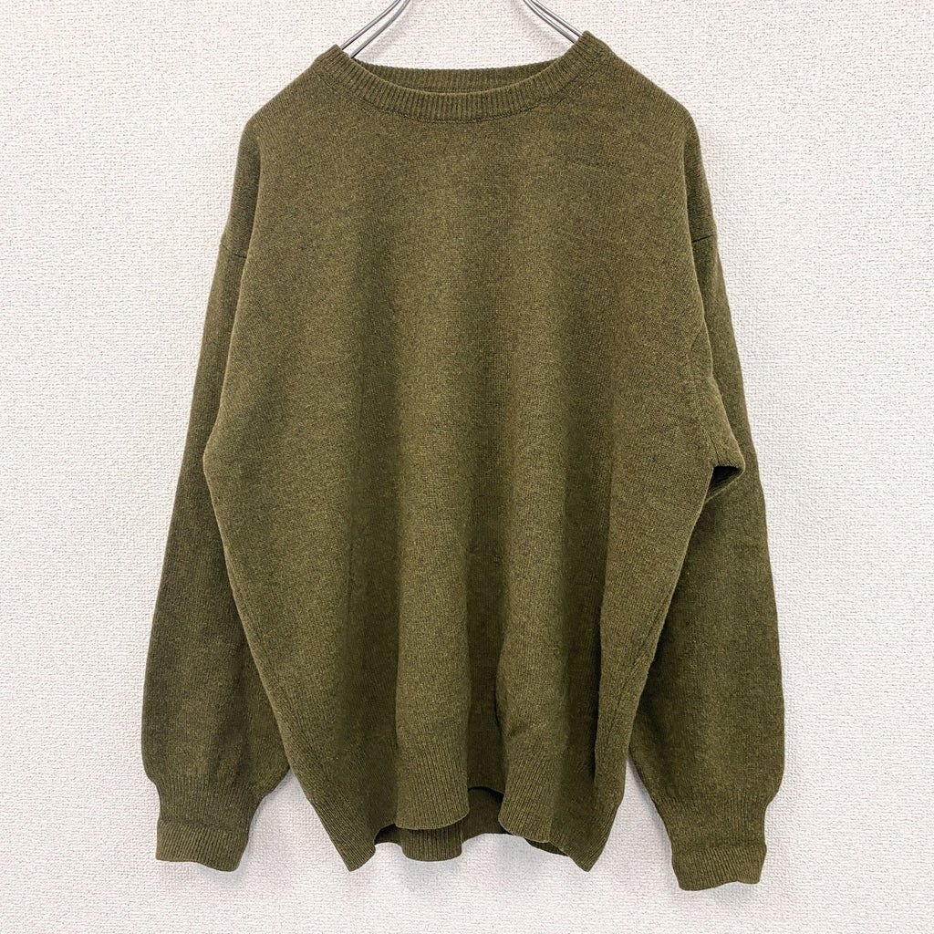 UNITED COLORS OF BENETTON　ベネトン　ウールニットセーター　オリーブグリーン