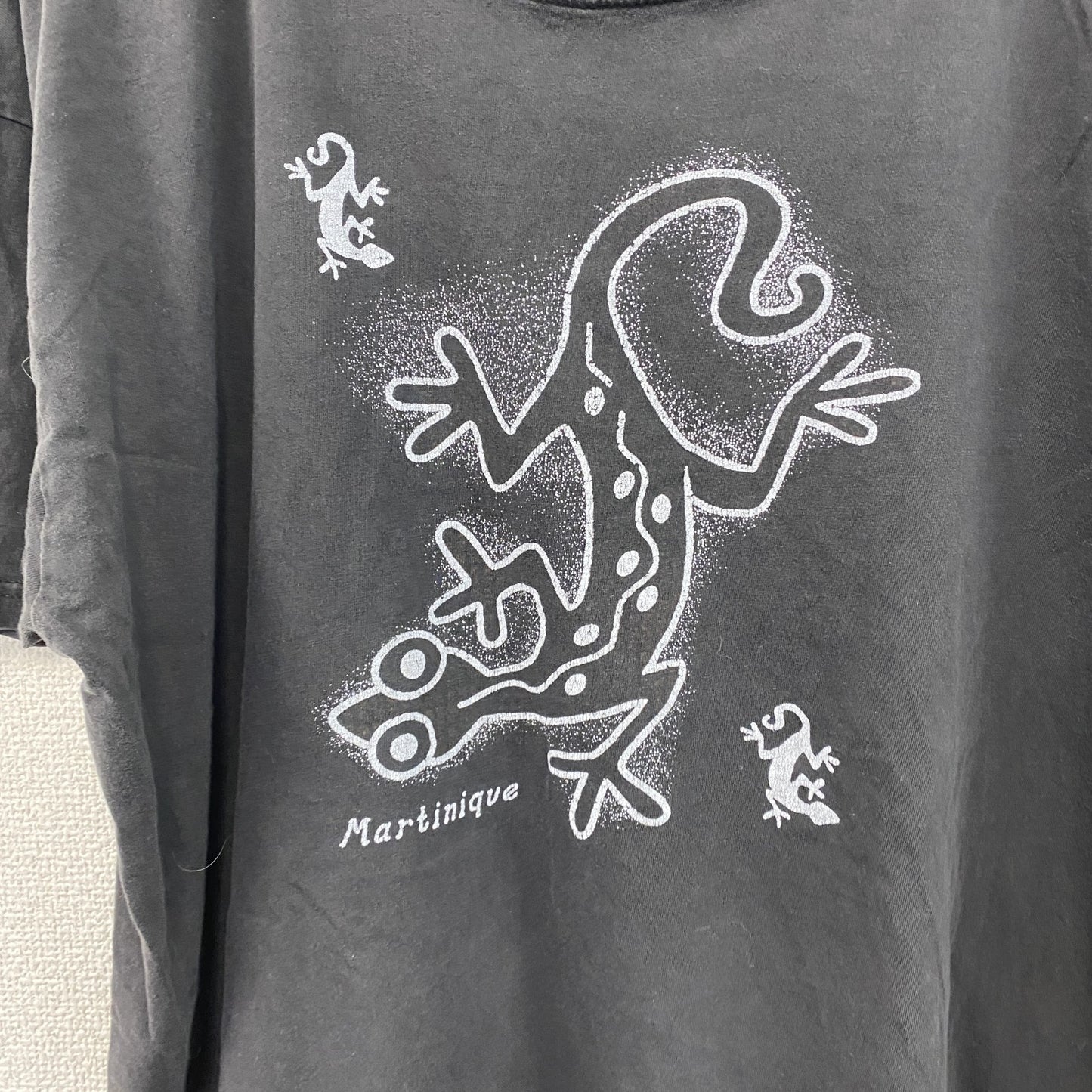 SUPERIOR　半袖プリントTシャツ　トカゲ　黒　ブラック　XLサイズ