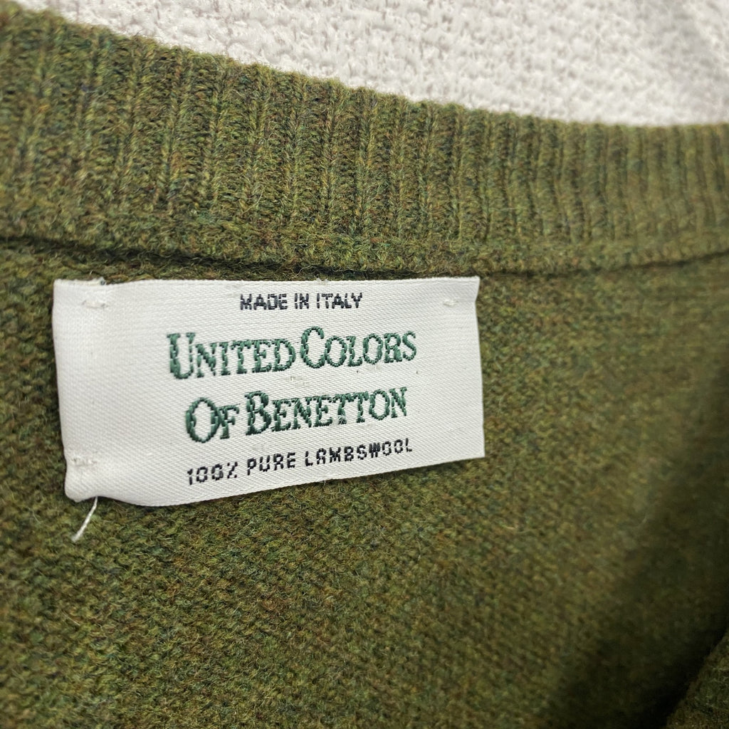 UNITED COLORS OF BENETTON　ベネトン　ウールニットセーター　オリーブグリーン