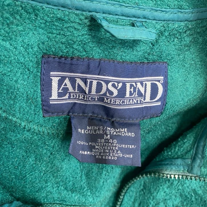 ～90s　LAND’S END　ランズエンド　フリースジャケット/ボアジャケット　ヴィンテージ　緑　グリーン　Mサイズ