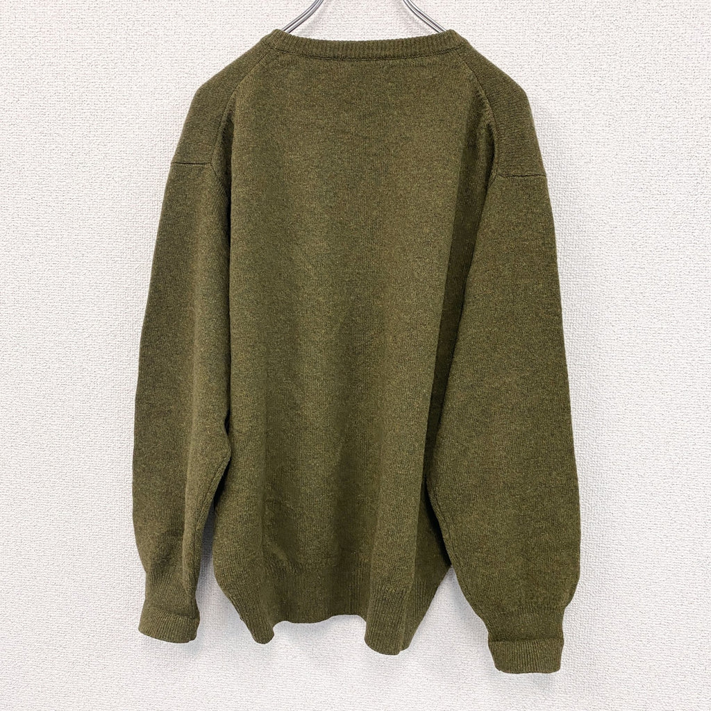 UNITED COLORS OF BENETTON　ベネトン　ウールニットセーター　オリーブグリーン