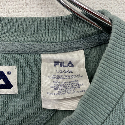 FILA　フィラ　スウェット/トレーナー　ロンT　ヘンリーネック　緑　グリーン　Lサイズ