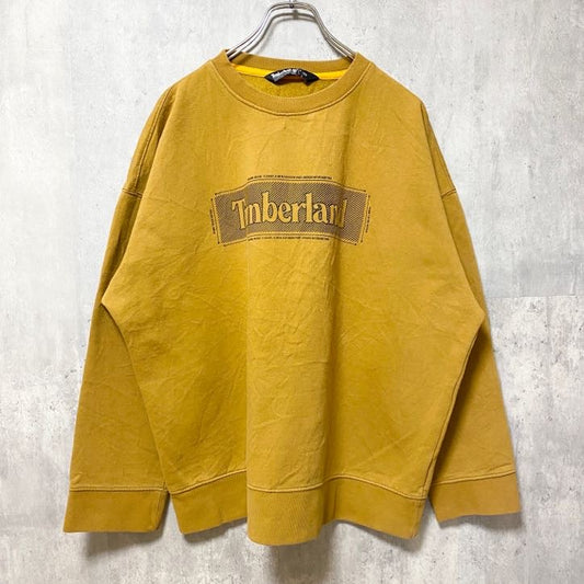 古着 used　Timberland　ティンバーランド　長袖プリントロゴスウェット　トレーナー　黄色　ビックシルエット　XLサイズ