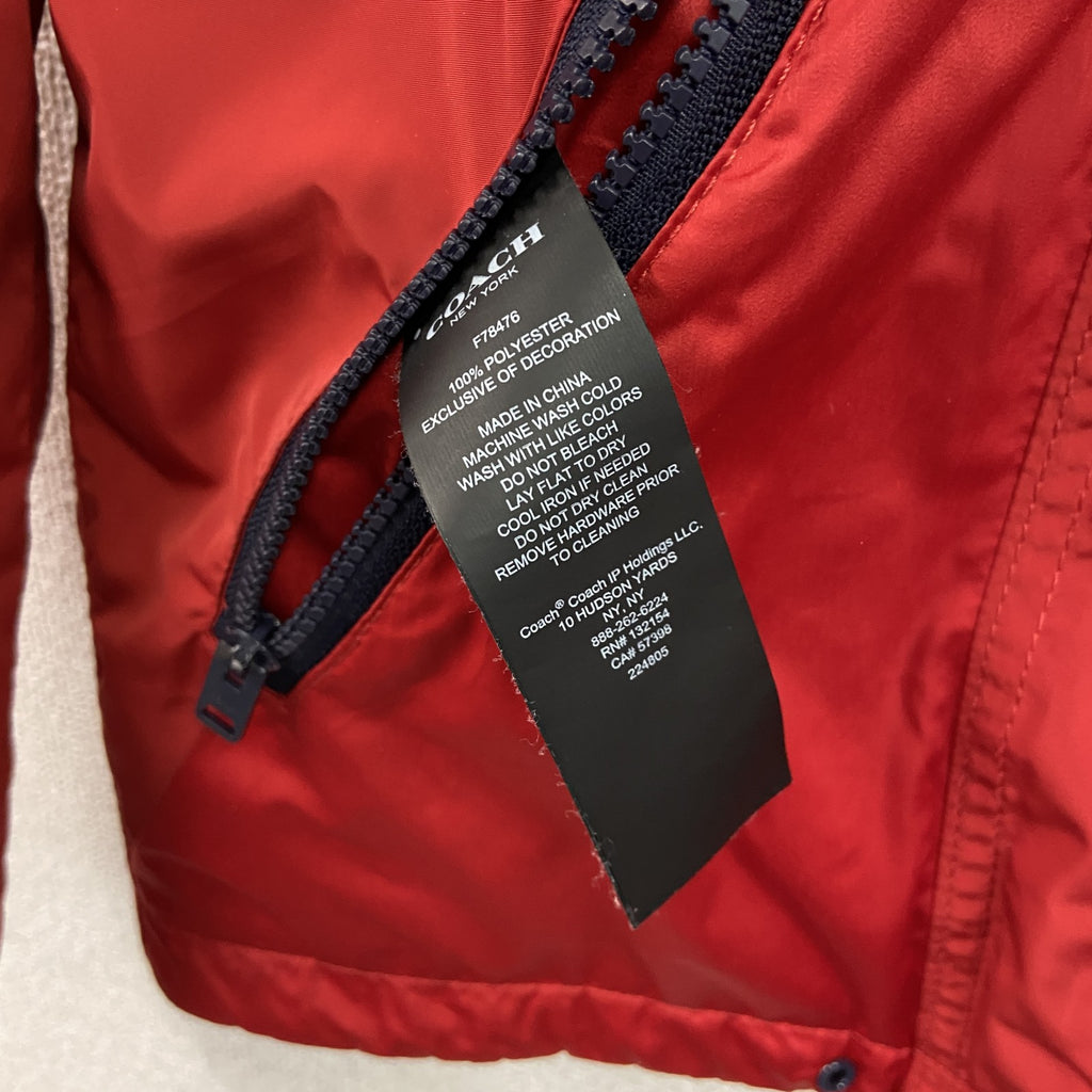 COACH　コーチ　リバーシブルパーラーフリースジャケット　赤　レッド　紺　ネイビー