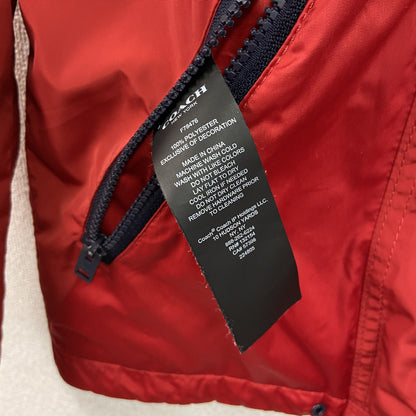 COACH　コーチ　リバーシブルパーラーフリースジャケット　赤　レッド　紺　ネイビー