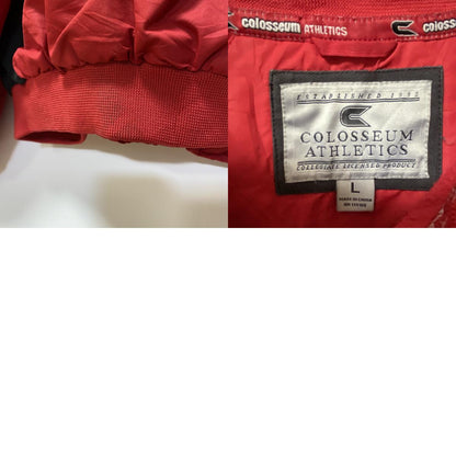 古着 used　ウィスコンシン大学　長袖カレッジ刺繍ブルゾン　ナイロンジャケット　アウター　レトロデザイン　赤　Lサイズ