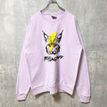 古着 used　COMFORTWASH　Hanes　長袖プリントスウェット　トレーナー　猫　cat　アニマル　ピンク　Mサイズ