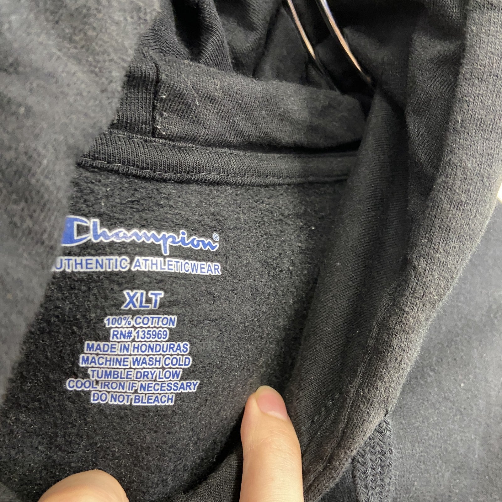 champion　チャンピオン　スウェットパーカー/フーディー　黒　ブラック　XLTサイズ