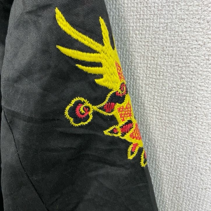 ベトジャン　ベトナムジャケット　スーベニアジャケット　ブルゾン　レプリカ　リメイク　刺繍　黒　ブラック