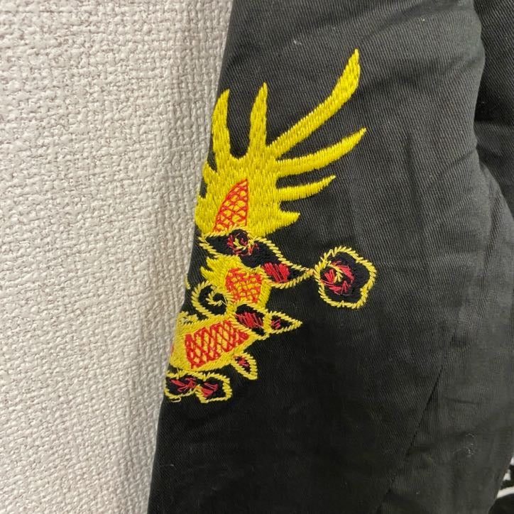 ベトジャン　ベトナムジャケット　スーベニアジャケット　ブルゾン　レプリカ　リメイク　刺繍　黒　ブラック
