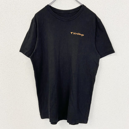 古着 used　BIRDDOGS　半袖ワンポイントプリントTシャツ　バックプリント　グラフィックデザイン　黒　ブラック