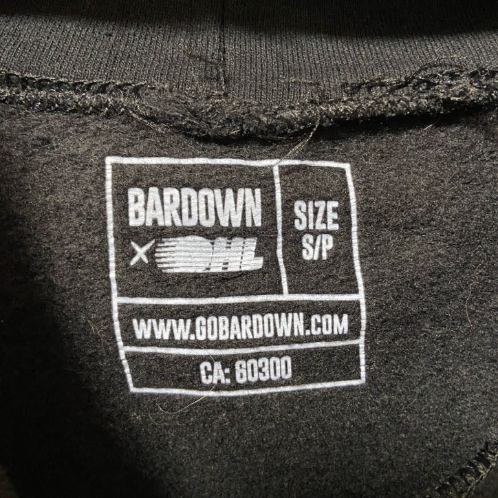 BARDOWN　アニマルスウェットパーカー/フーディー　3連プリント　熊　ビッグデザイン　黒　ブラック　Sサイズ