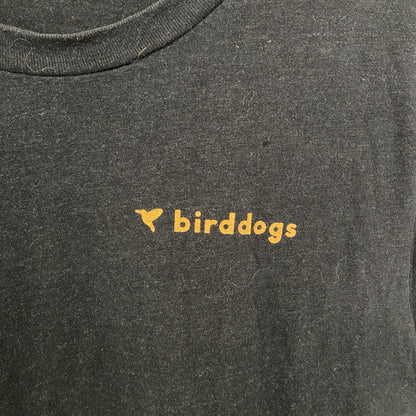 古着 used　BIRDDOGS　半袖ワンポイントプリントTシャツ　バックプリント　グラフィックデザイン　黒　ブラック
