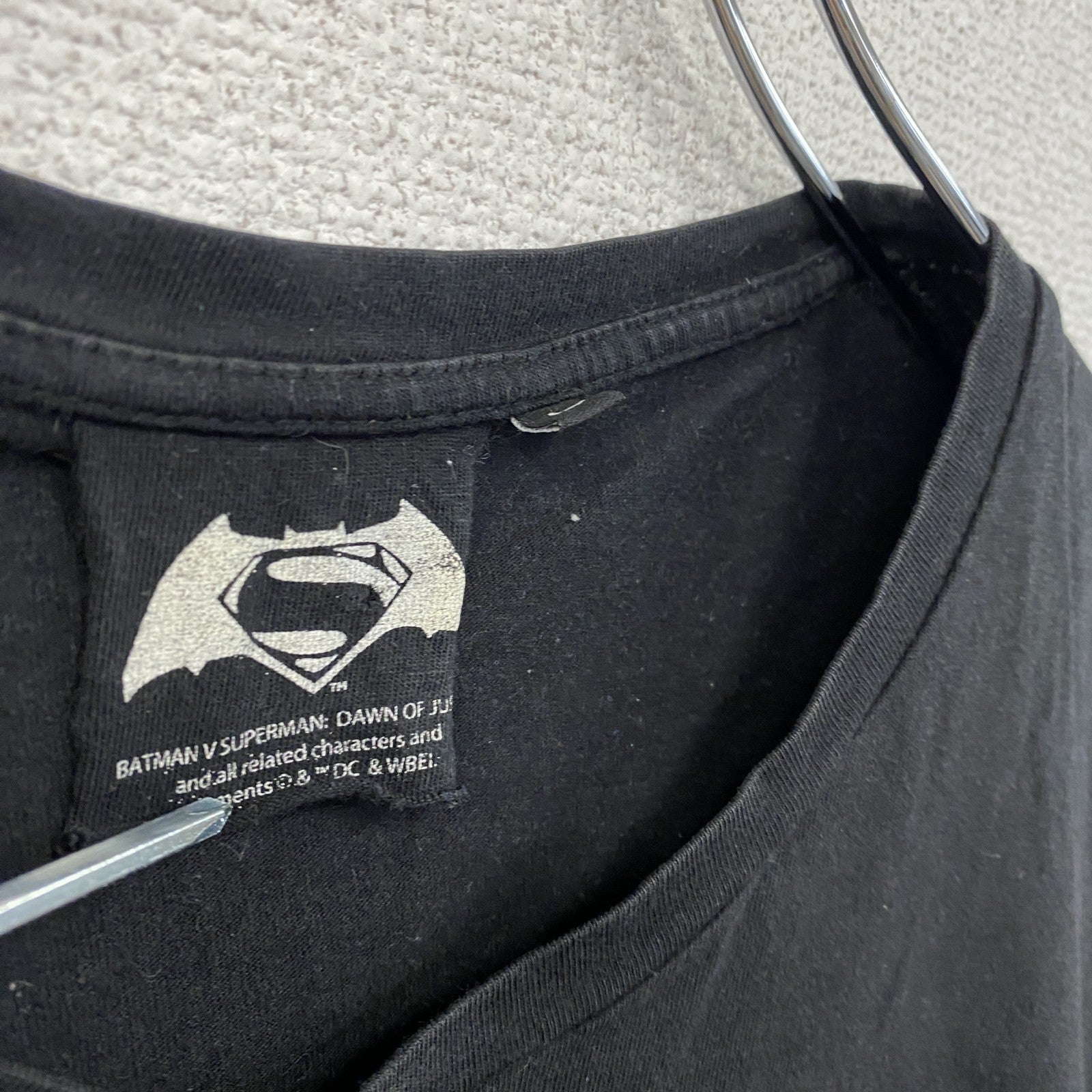 DCコミックス　スーパーマン　半袖プリントTシャツ　黒　ブラック　Lサイズ