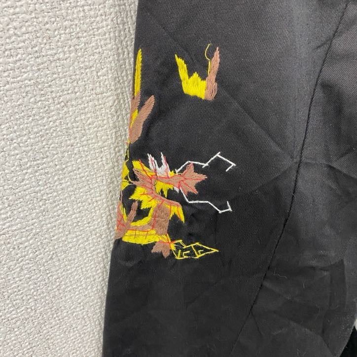 ベトジャン　ベトナムジャケット　スーベニアジャケット　ブルゾン　レプリカ　リメイク　刺繍　黒　ブラック　Lサイズ