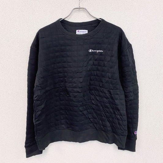 champion　チャンピオン　スウェット/トレーナー　ロゴ刺　黒　ブラック　XLサイズ