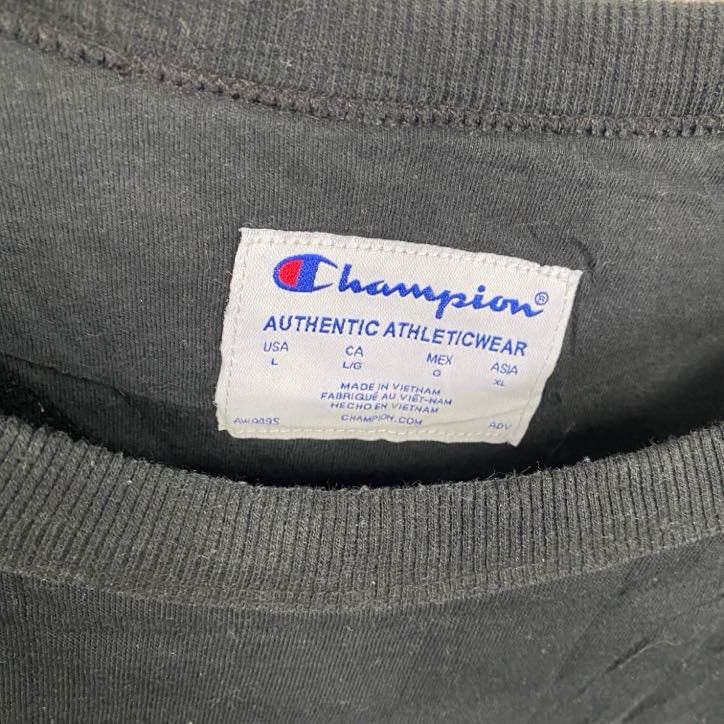 champion　チャンピオン　スウェット/トレーナー　ロゴ刺　黒　ブラック　XLサイズ