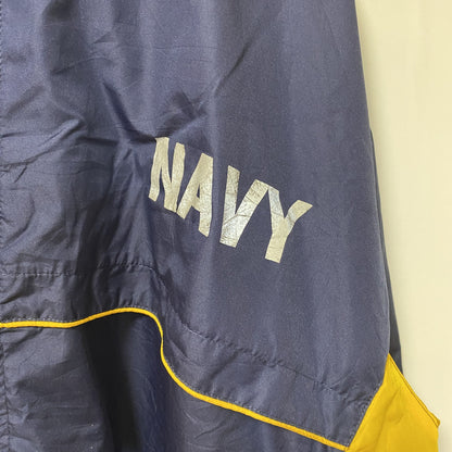 古着 used　SOFFE　NAVY　アメリカ海軍　米軍　長袖ナイロンジャケット　アウター　ワンポイント　ネイビー　XLサイズ