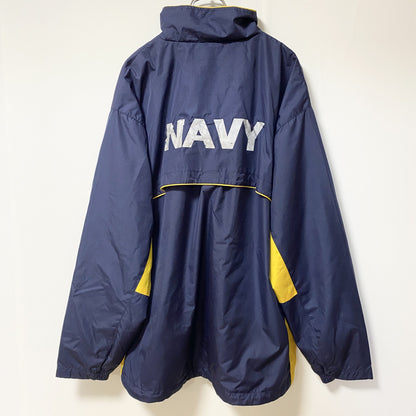 古着 used　SOFFE　NAVY　アメリカ海軍　米軍　長袖ナイロンジャケット　アウター　ワンポイント　ネイビー　XLサイズ