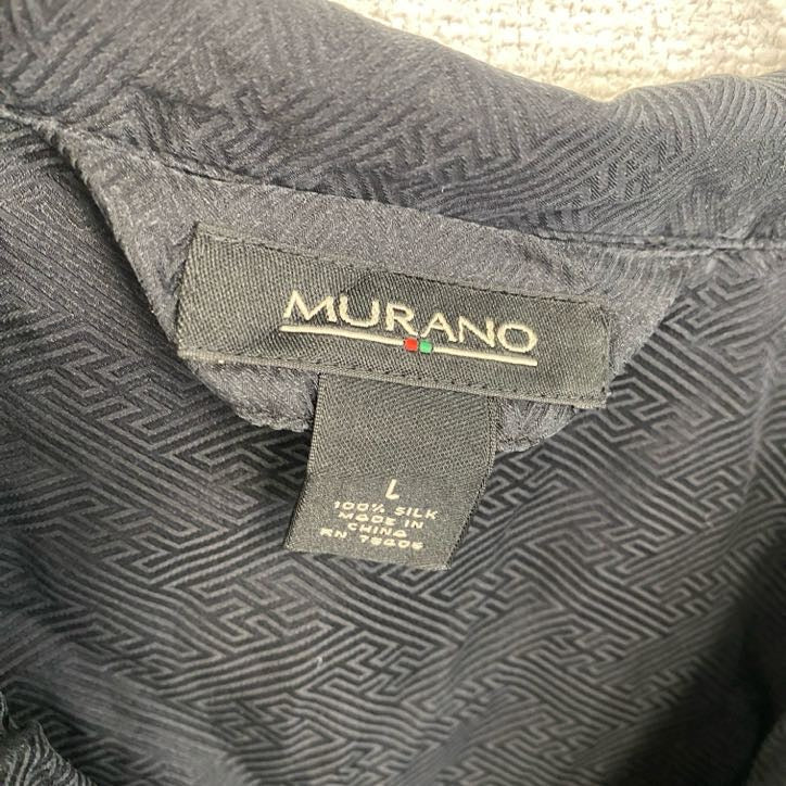 MURANO　半袖オープンカラーシャツ　開襟シャツ　黒　ブラック　Lサイズ