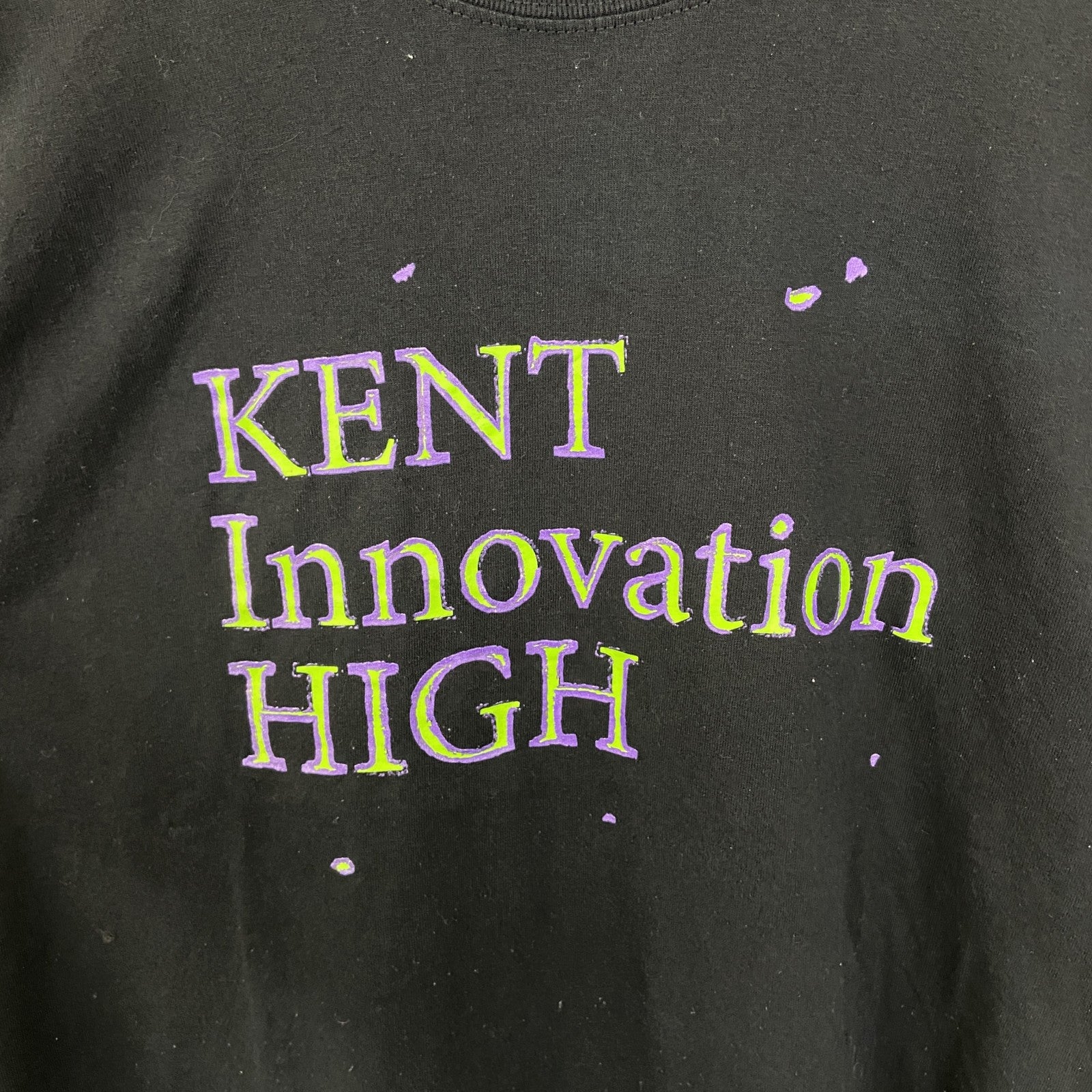 古着 used　GILDAN　ギルダン　半袖デザインプリントTシャツ　バックプリント　クルーネック　黒　ブラック　KENT