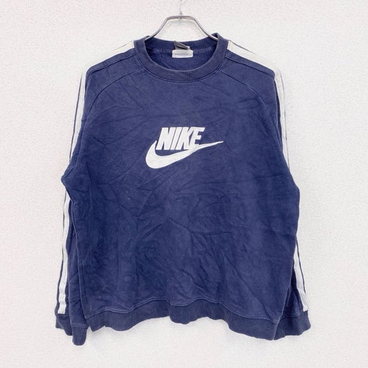 00s　NIKE　ナイキ　スウェット/トレーナー　ヴィンテージ　ロゴ刺繡　紺　ネイビー　Lサイズ