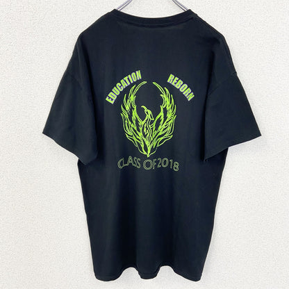 古着 used　GILDAN　ギルダン　半袖デザインプリントTシャツ　バックプリント　クルーネック　黒　ブラック　KENT