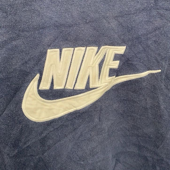 00s　NIKE　ナイキ　スウェット/トレーナー　ヴィンテージ　ロゴ刺繡　紺　ネイビー　Lサイズ
