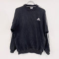 90s　adidas　アディダス　スウェット/トレーナー　ヴィンテージ　ロゴ刺繡　黒　ブラック　Lサイズ