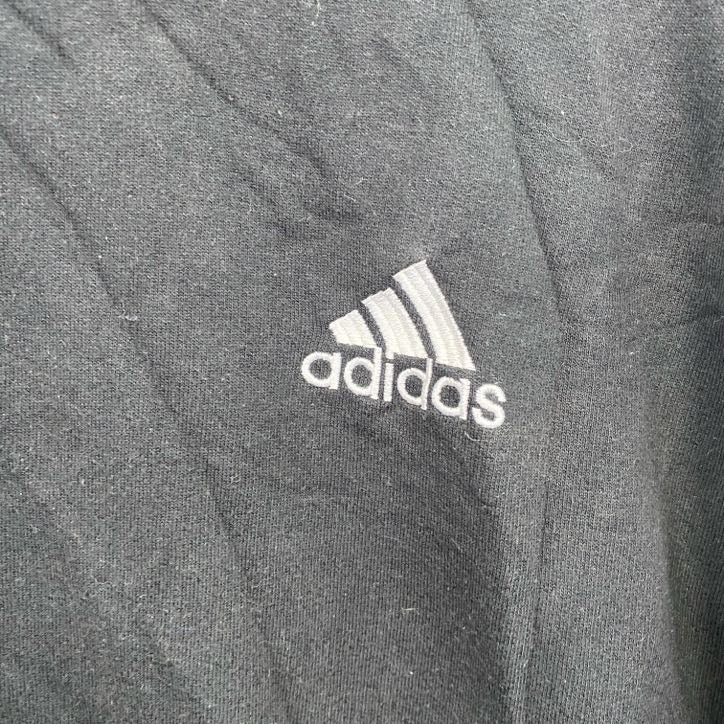 90s　adidas　アディダス　スウェット/トレーナー　ヴィンテージ　ロゴ刺繡　黒　ブラック　Lサイズ