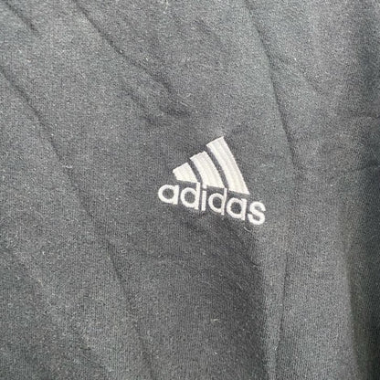 90s　adidas　アディダス　スウェット/トレーナー　ヴィンテージ　ロゴ刺繡　黒　ブラック　Lサイズ