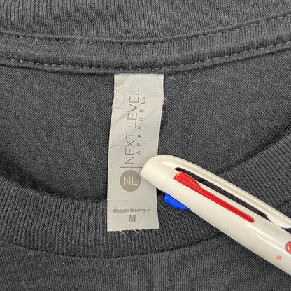 古着 used　NEXT LEVEL　半袖プリントTシャツ　SPORTS AND FAMILY　クルーネック　ブラック　Mサイズ