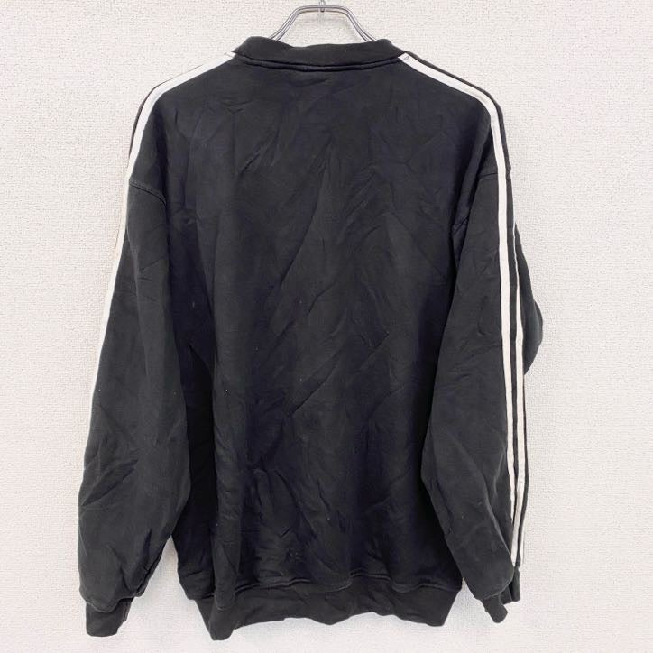90s　adidas　アディダス　スウェット/トレーナー　ヴィンテージ　ロゴ刺繡　黒　ブラック　Lサイズ