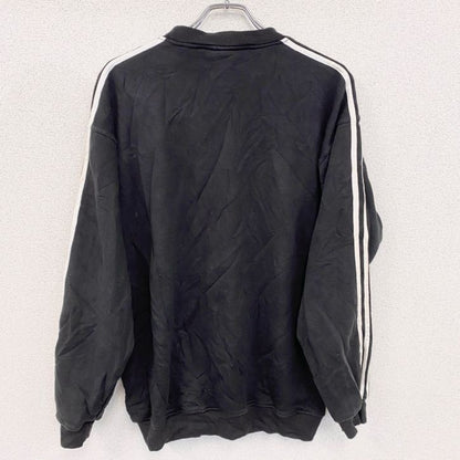 90s　adidas　アディダス　スウェット/トレーナー　ヴィンテージ　ロゴ刺繡　黒　ブラック　Lサイズ