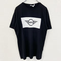 古着 used　MINI ミニクーパー　半袖ロゴデザインTシャツ　クルーネック　シンプルデザイン　黒　ブラック　Lサイズ