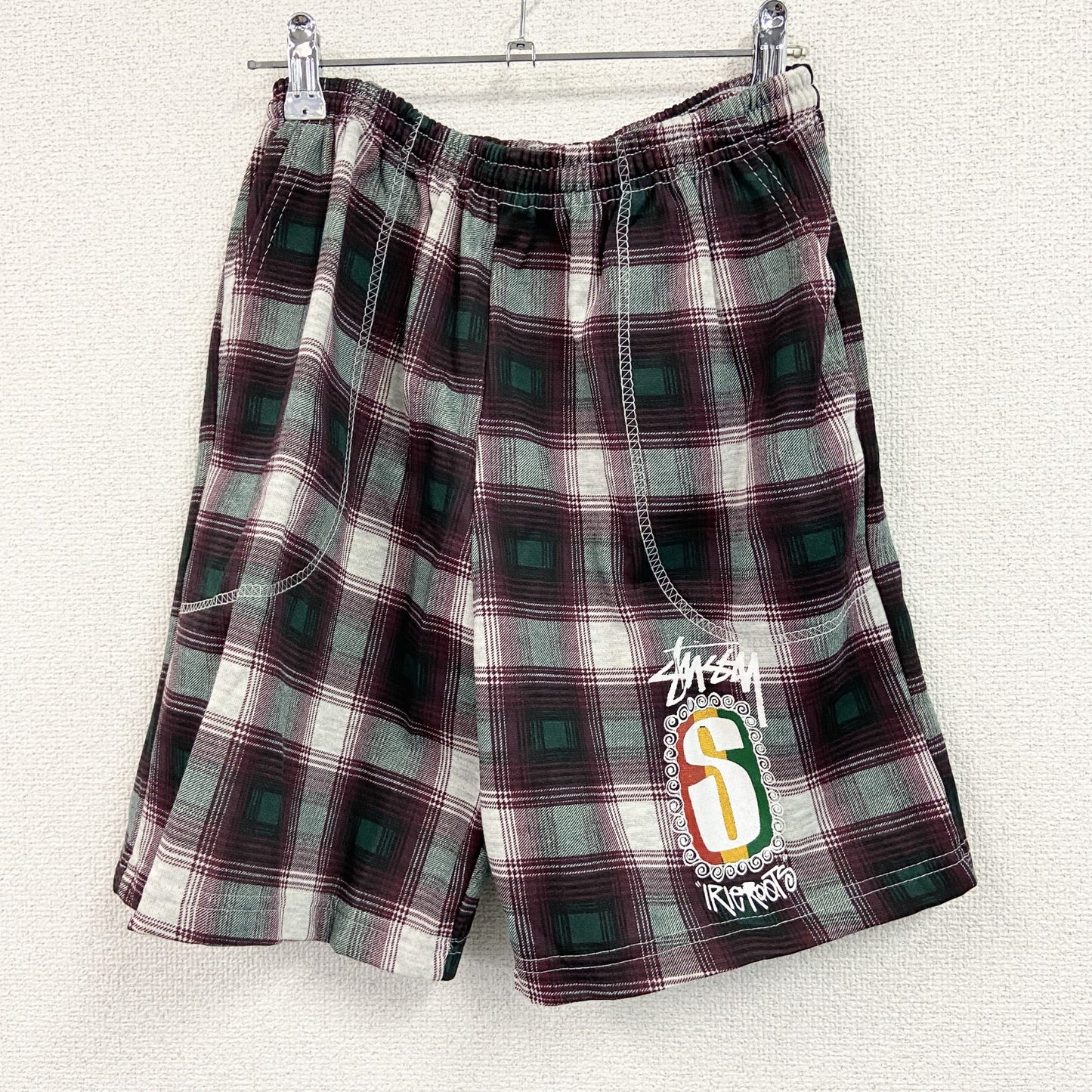 stussy　ステューシー　ハーフパンツ/ショートパンツ　チェック柄　総柄　マルチカラー　Mサイズ