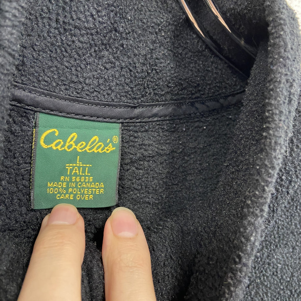 90s　Cabela's　カベラス　フルジップフリースジャケット　POLARTEC　ポーラテック　黒　ブラック　Lサイズ